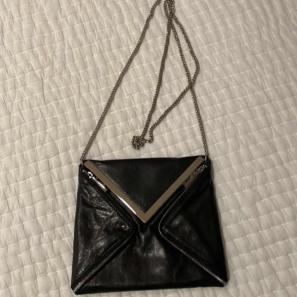 KOOBA black leather small square shoulder bag